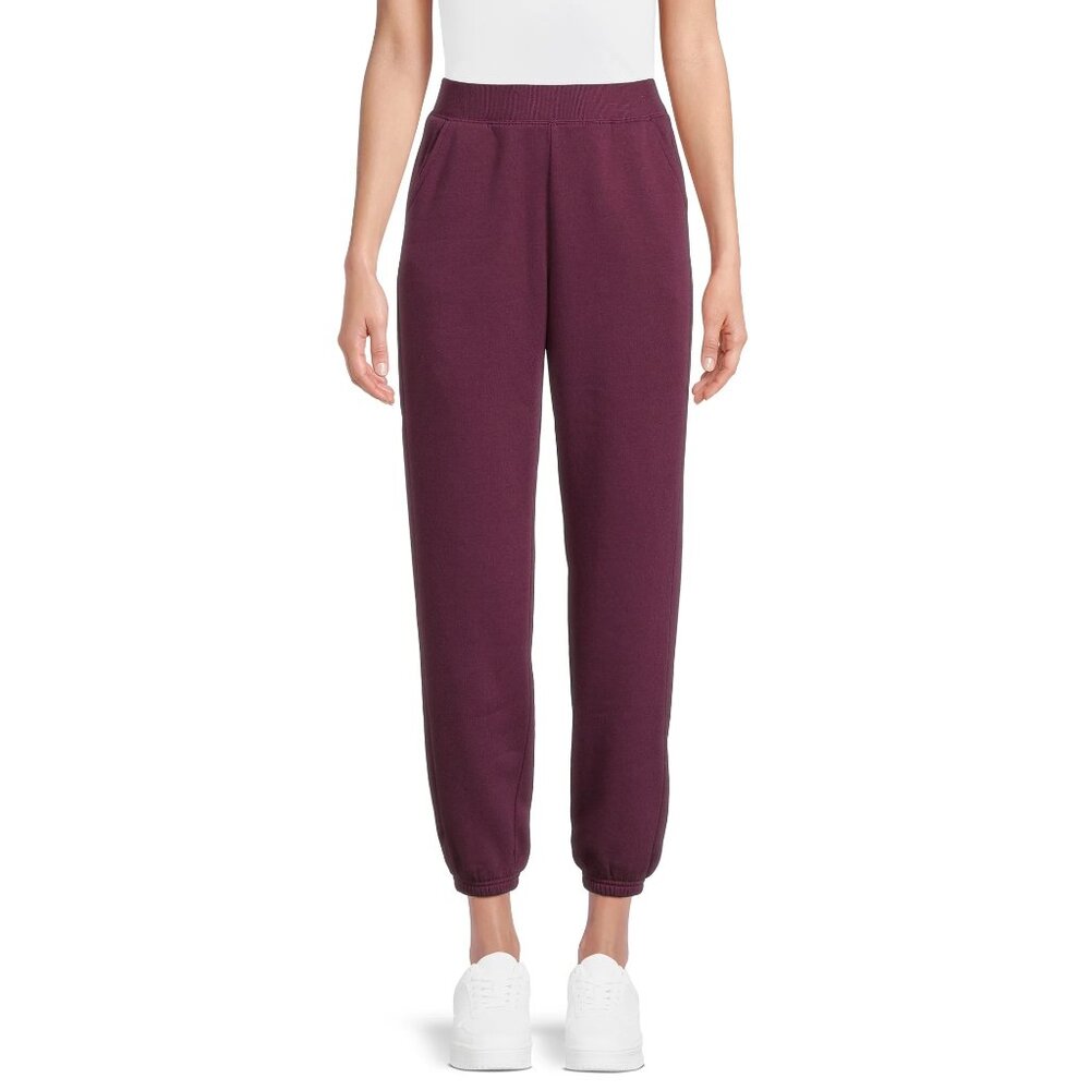 Athletic Works Women's Fleece Cinch Pants Purple Eggplant Size XXL 20 - Picture 2 of 12